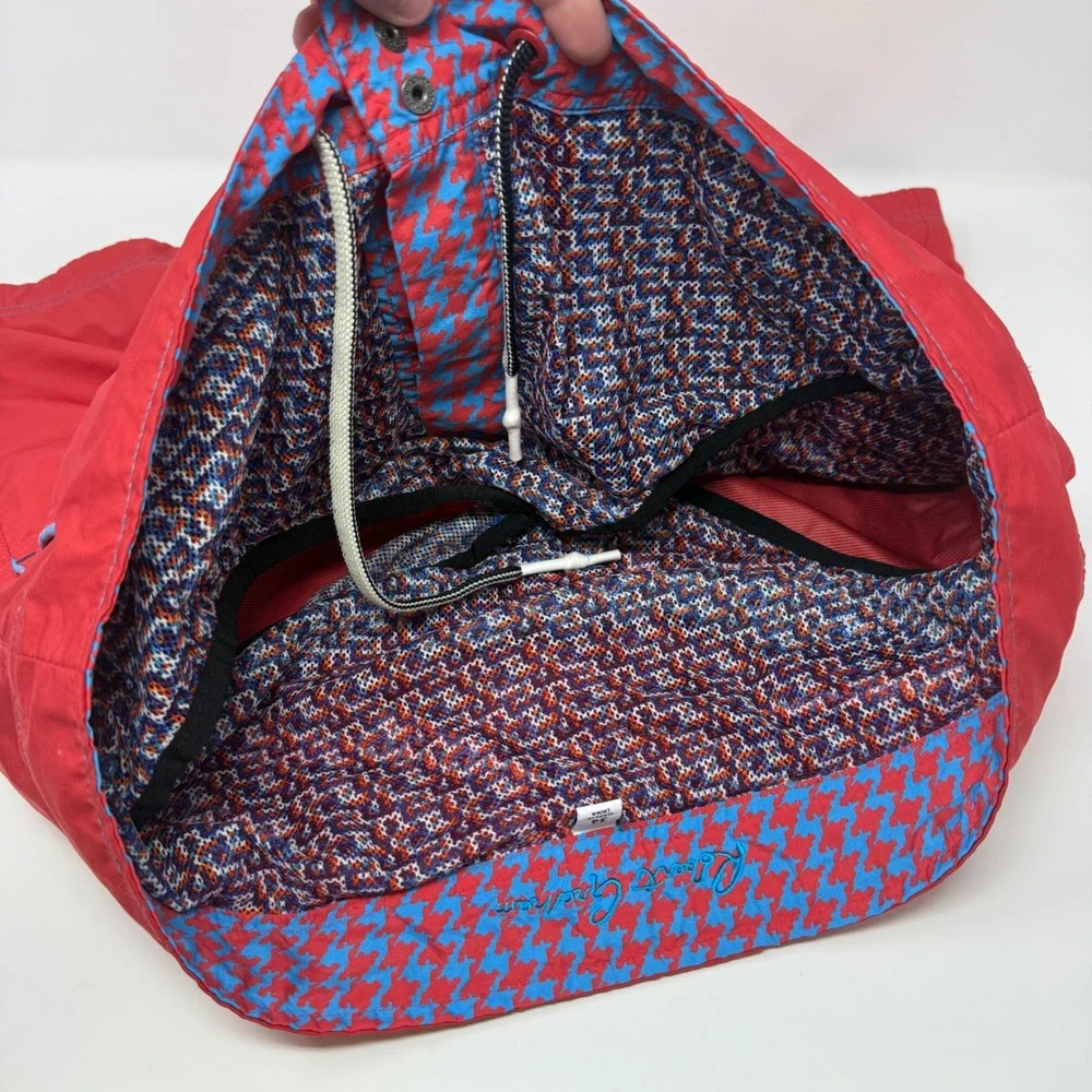 Robert Graham Mens Size 34 Red Houndstooth Trim Swim Trunks Board Shorts Classic